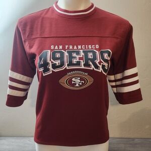 San Francisco 49ers NFL Football Jersey Size S 8/10 Burgundy White Stripes Fan